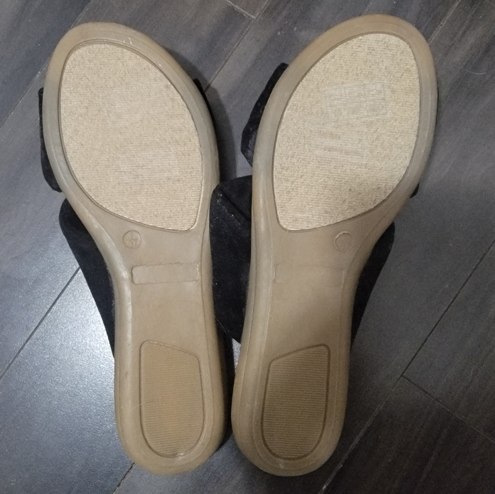 NWT Size 7 Lulus Santana Black Suede Slide Sandals - Picture 4 of 5